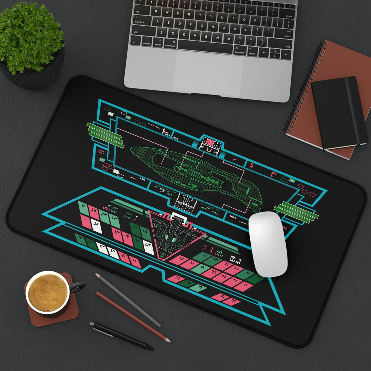 Space Fleet Pointy Desk Mat