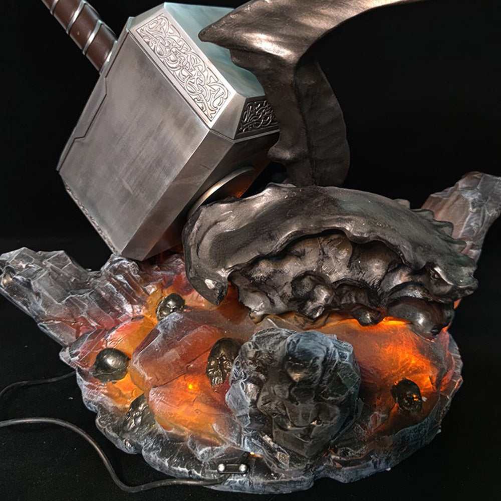 1:1 Surtur Style Ragnarok Mjolnir Hammer Light-up Display Base