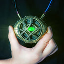 1:1 Doctor Strange Eye Of Agamotto Necklace Metal LED Light-Up with Stand
