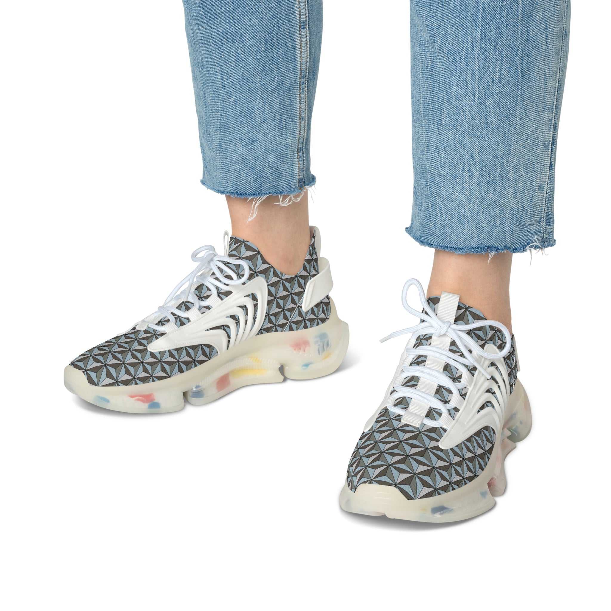 Space Ship Earth Inspired Women's Mesh Sports Sneakers