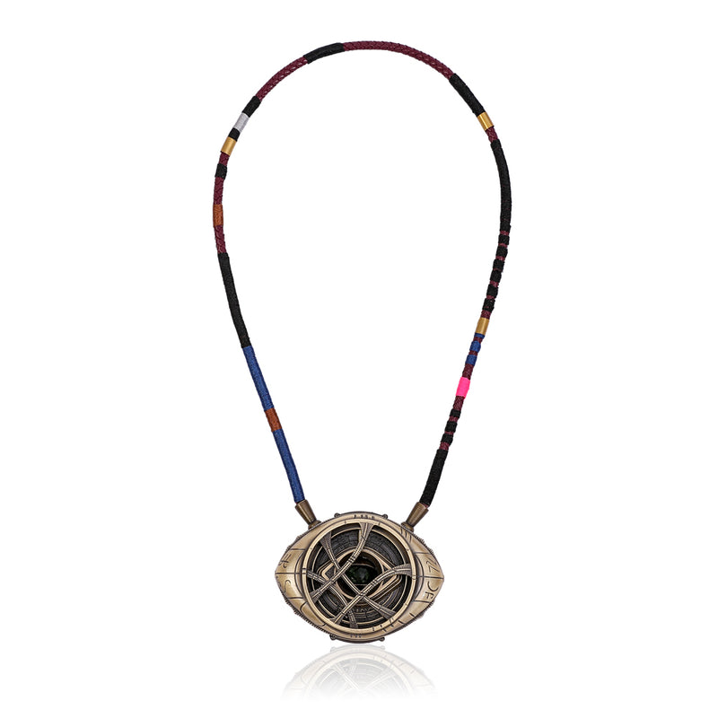 1:1 Doctor Strange Eye Of Agamotto Necklace Metal LED Light-Up with Stand