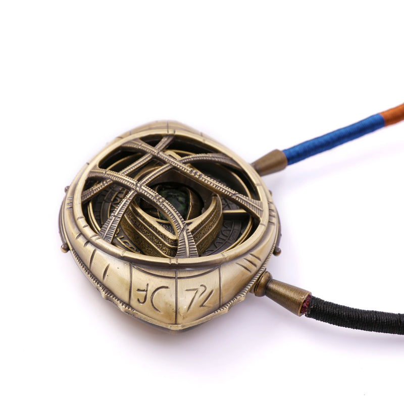 1:1 Doctor Strange Eye Of Agamotto Necklace Metal LED Light-Up with Stand