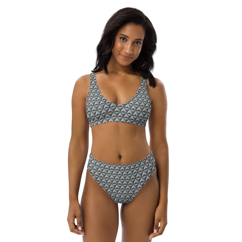 Space Ship Earth Inspired High-Waisted Bikini