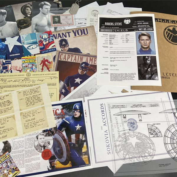 Captain America Steven Rogers Top Secret SHIELD Dossier Paper Props Replica
