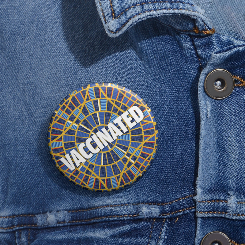 Cult of the Carpet Vaccinated Custom Pin Buttons