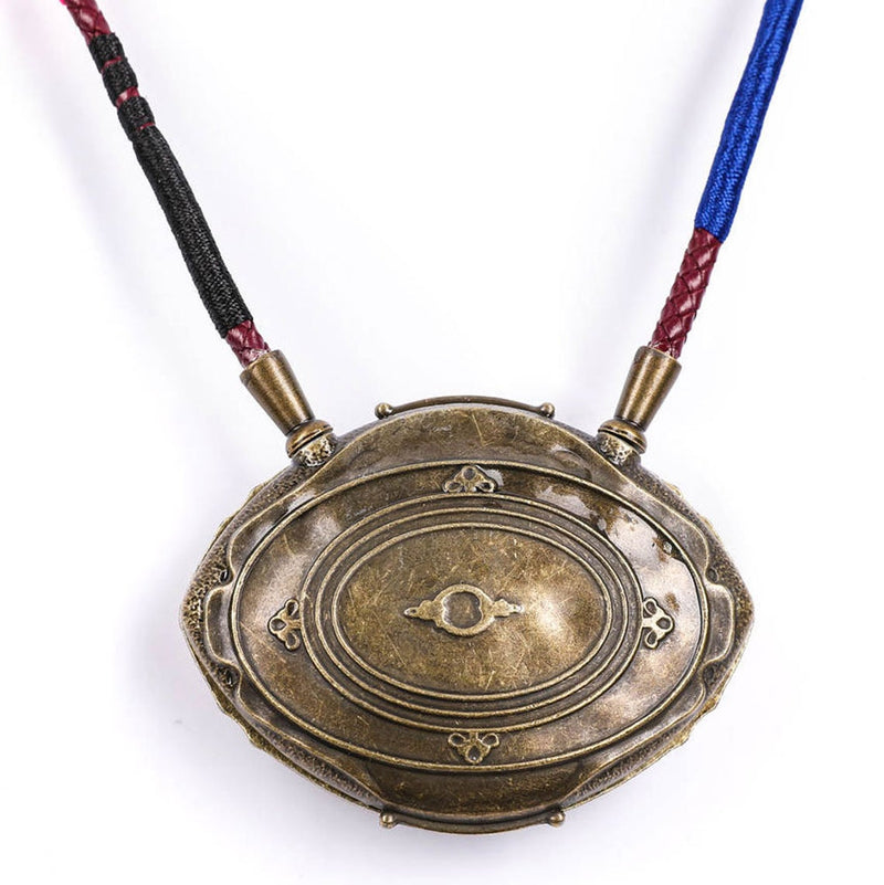 1:1 Doctor Strange Eye Of Agamotto Necklace Metal LED Light-Up with Stand