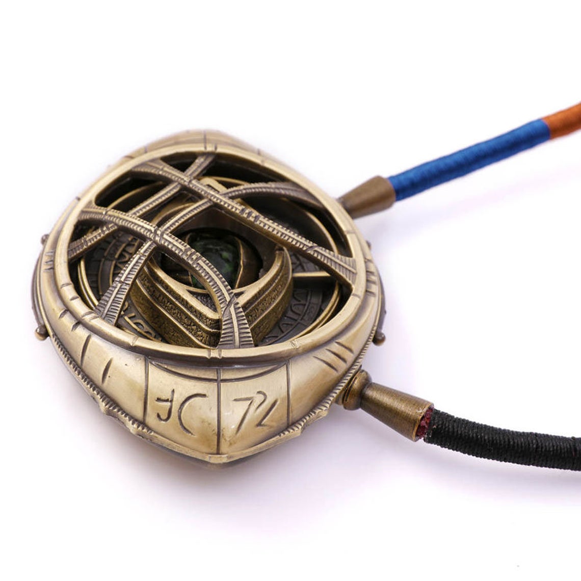 1:1 Doctor Strange Eye Of Agamotto Necklace Metal LED Light-Up with Stand