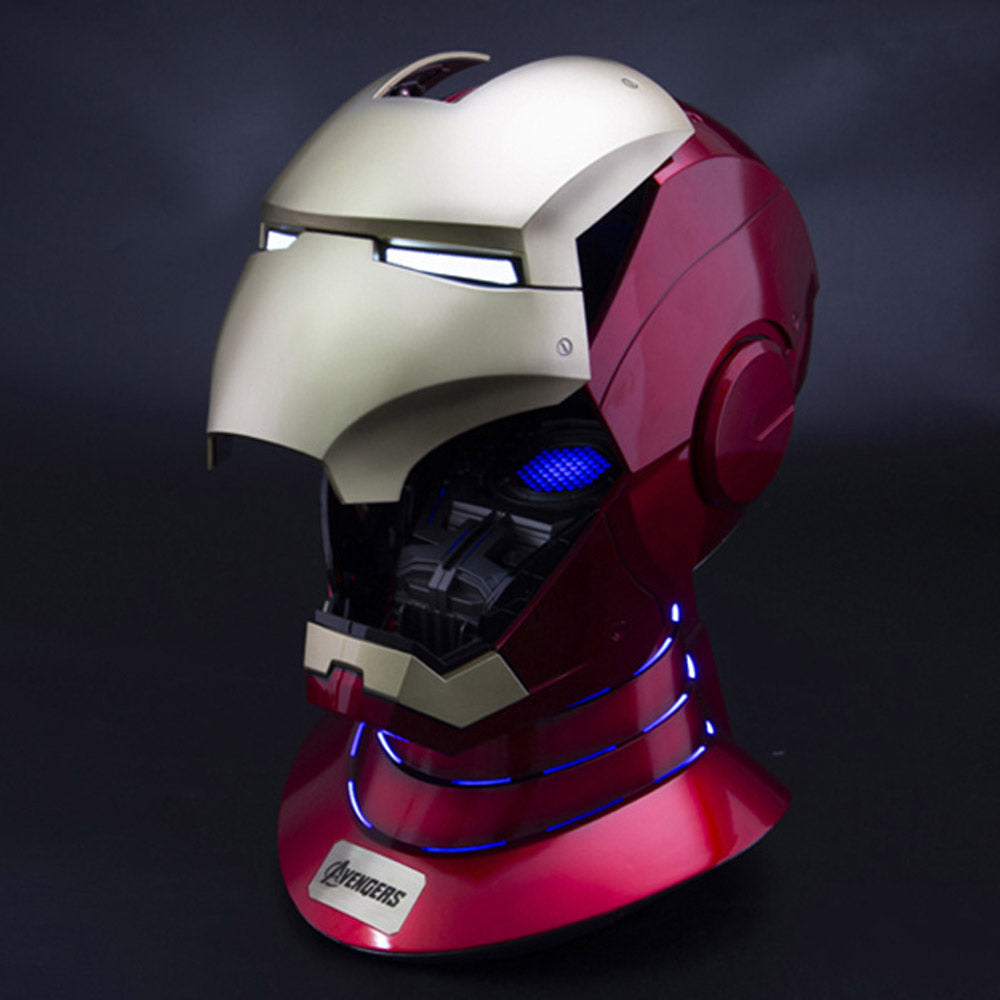 iron man helmet display Killerbody 1:1 Iron Man MK7 Helmet Base w/dual speakers & blue light systems & Collectible