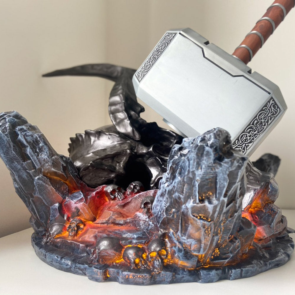 1:1 Surtur Style Ragnarok Mjolnir Hammer Light-up Display Base