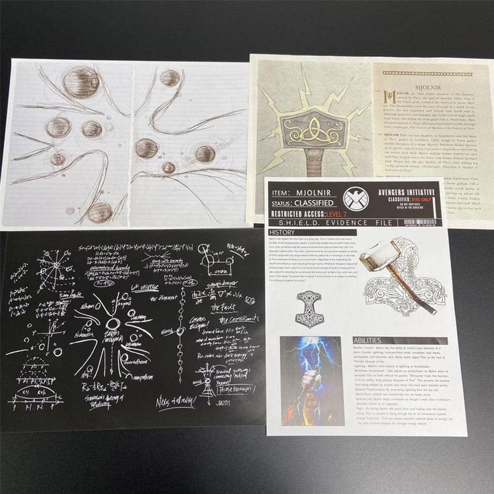 Thor Mjolnir Top Secret SHIELD Dossier Paper Props Replica